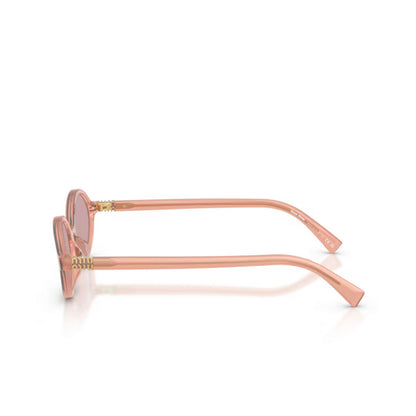 Óculos de Sol Miu Miu 04ZS rosa opalino em acetato — vista lateral