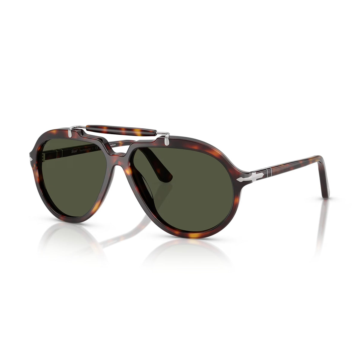 Óculos de Sol Persol Senna 0202S Tartaruga com Lentes Verdes — vista 1