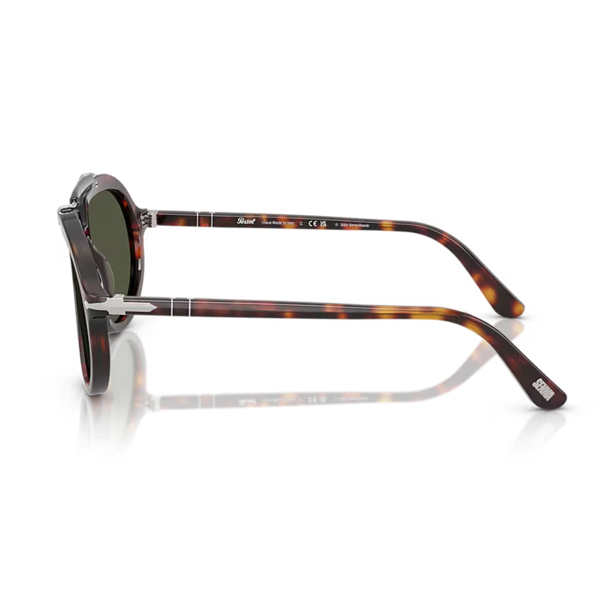 Óculos de Sol Persol Senna 0202S Tartaruga com Lentes Verdes — vista 3