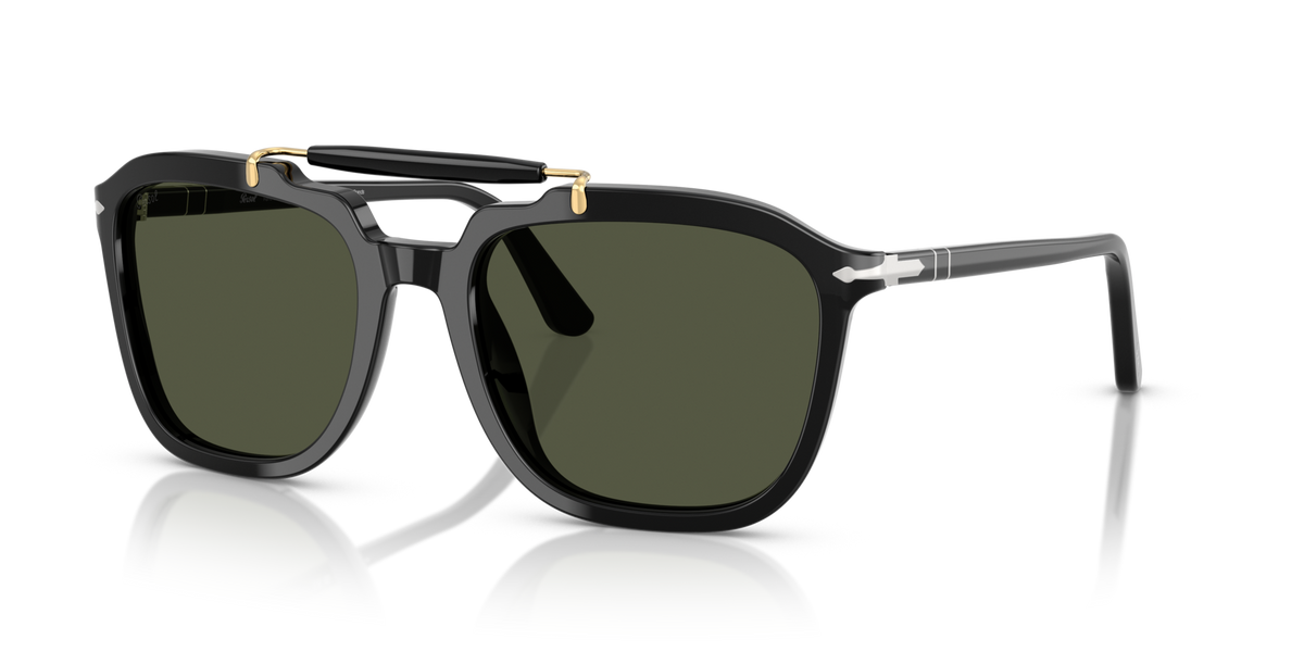 Óculos de Sol Persol Senna 0203S Preto com Lentes Verdes — vista 1