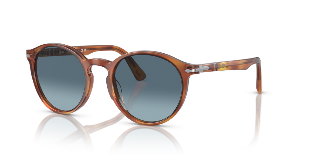 Óculos de Sol Persol 3171S Terra Di Siena com Lentes Azuis — vista 1