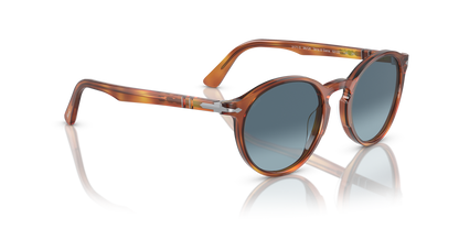 Óculos de Sol Persol 3171S Terra Di Siena com Lentes Azuis — vista 2