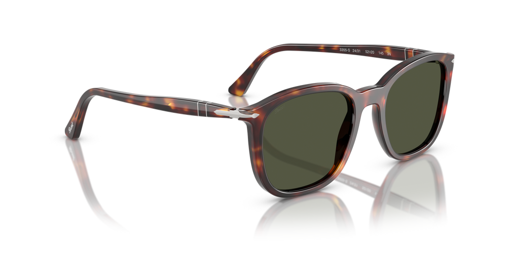 Óculos de Sol Persol 3355S Havana Quadrado com Lentes Verdes — vista 3