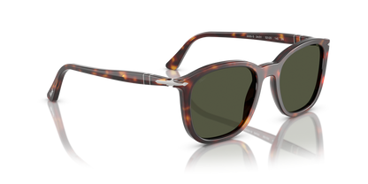 Óculos de Sol Persol 3355S Havana Quadrado com Lentes Verdes — vista 3
