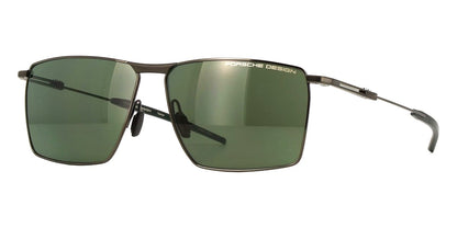 Porsche Design P8987 61D651, armação cinza escuro e lentes verdes espelhadas, vista frontal