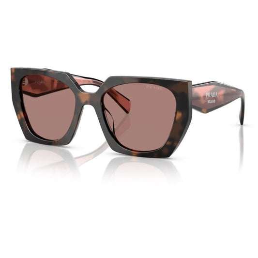 Óculos de Sol Prada Retangular Tartaruga Malva Feminino 0PR 15WS 23A60B54 - frontal
