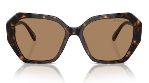 Swarovski SK6017 1002M4 56 — vista lateral, Havana escuro e lentes marrons