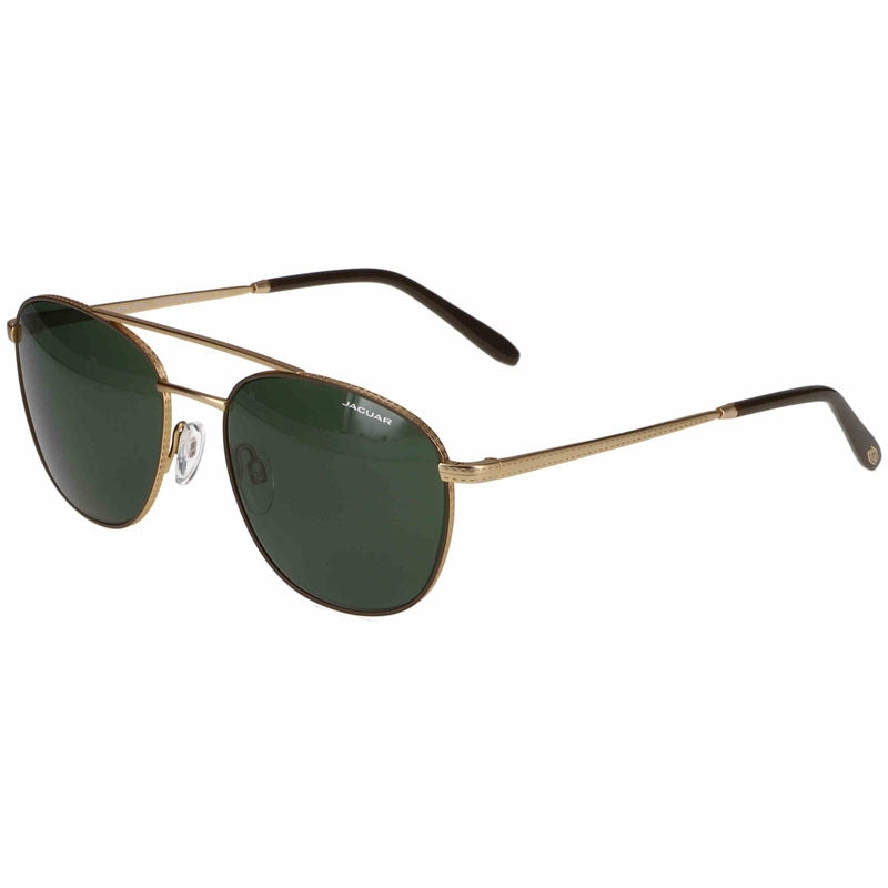 Óculos de sol Jaguar 7468 5100 aviador dourado com lentes verdes