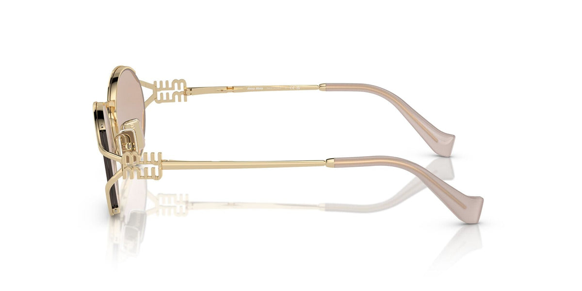 Óculos de Sol Miu Miu 52YS Ouro-Rosé com lentes rosa — vista principal
