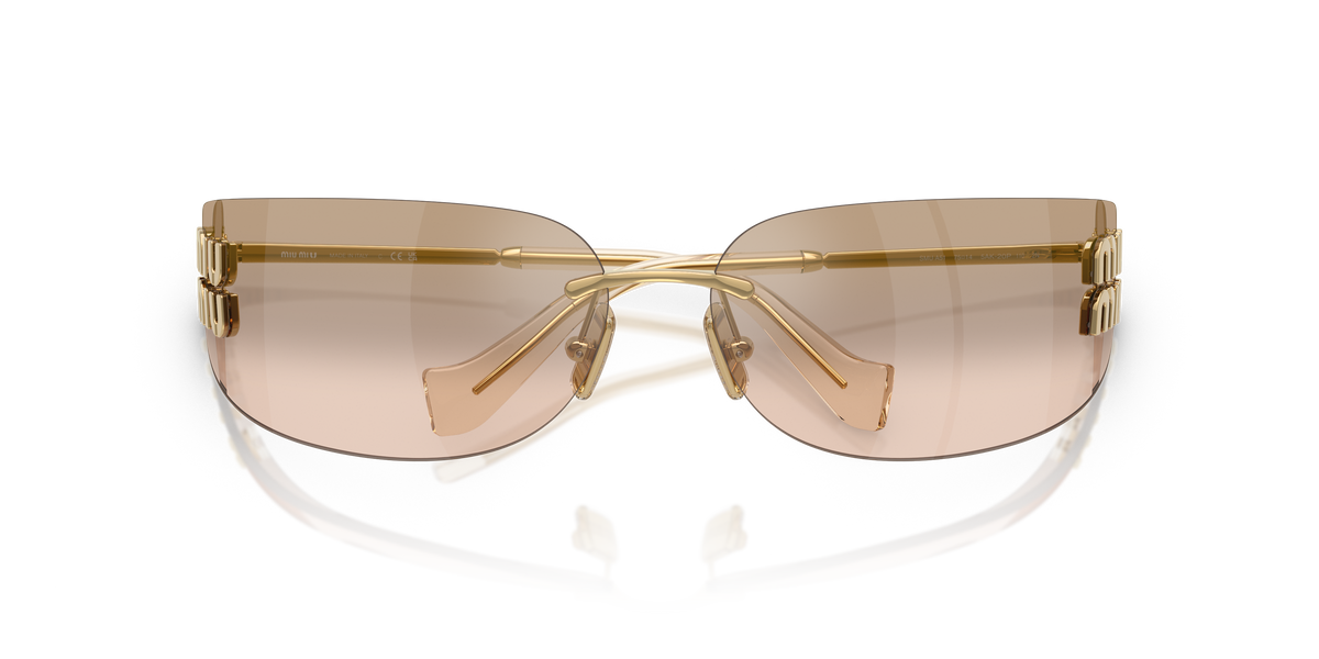 Óculos de Sol Miu Miu A51S Dourado com lentes marrons degradê — vista principal