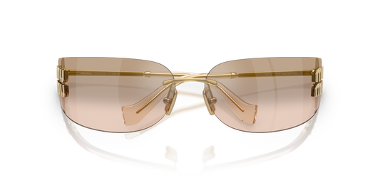 Óculos de Sol Miu Miu A51S Dourado com lentes marrons degradê — vista principal