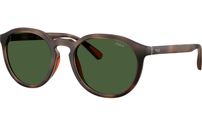 Óculos de sol POLO RALPH LAUREN PH4232U 59747153 redondo Havana fosco com lentes verdes