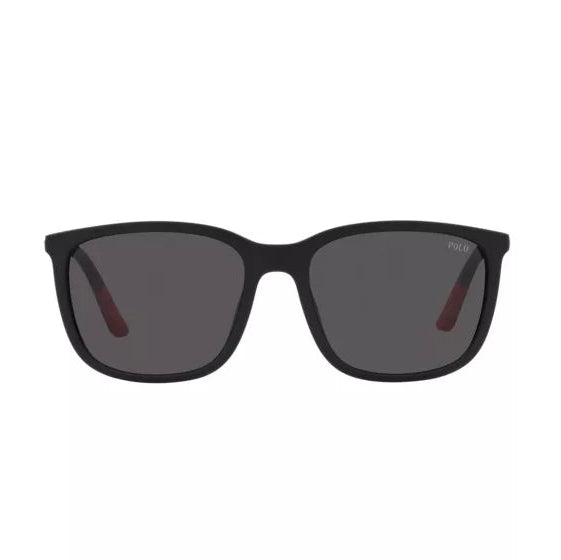 Óculos de sol POLO RALPH LAUREN PH4185U 53758756 quadrado preto fosco com lentes cinza
