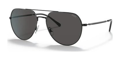 Óculos de sol POLO RALPH LAUREN PH3139 90038757 aviador preto brilhante com lentes cinza-escuro