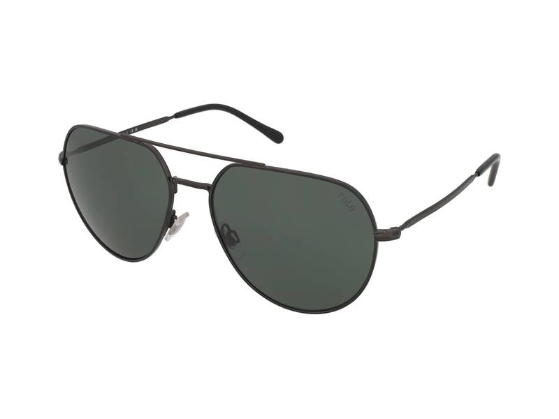 Óculos de sol POLO RALPH LAUREN PH3139 91577157 aviador gunmetal com lentes verdes espelhadas