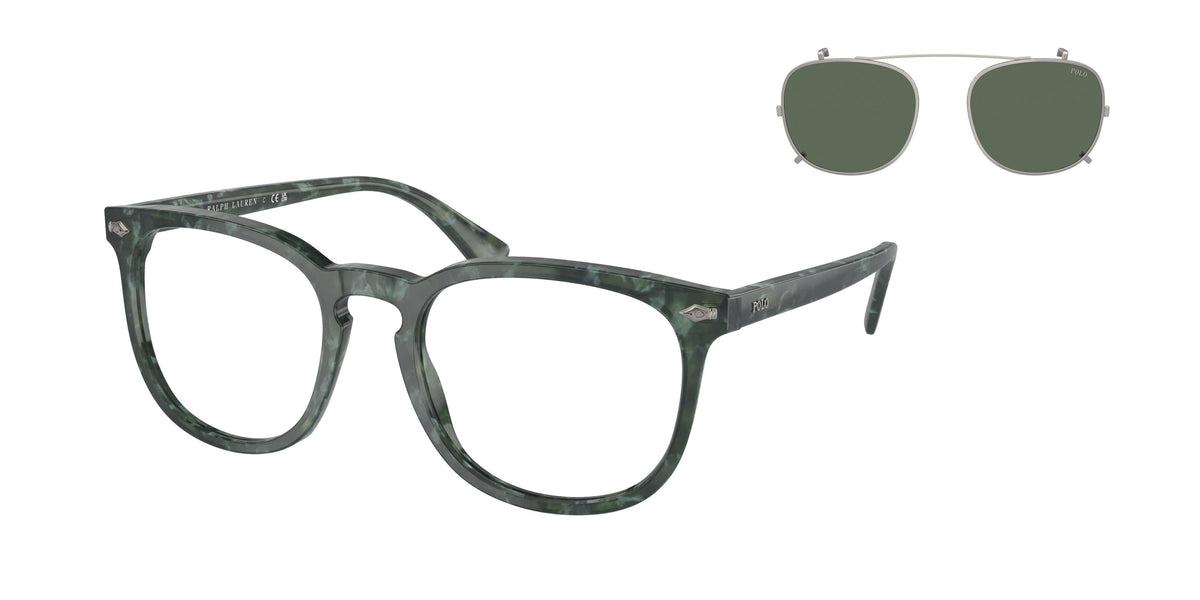 POLO RALPH LAUREN PH4214 61847154 óculos clip-on Pillow Havana verde vista frontal