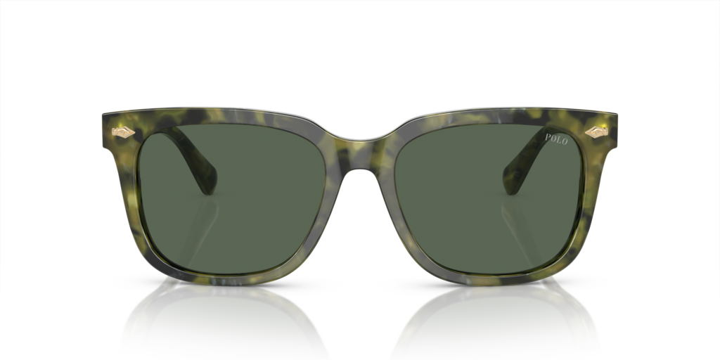 POLO RALPH LAUREN PH4210 54367155 óculos de sol quadrado Havana verde vista frontal