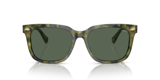 POLO RALPH LAUREN PH4210 54367155 óculos de sol quadrado Havana verde vista frontal