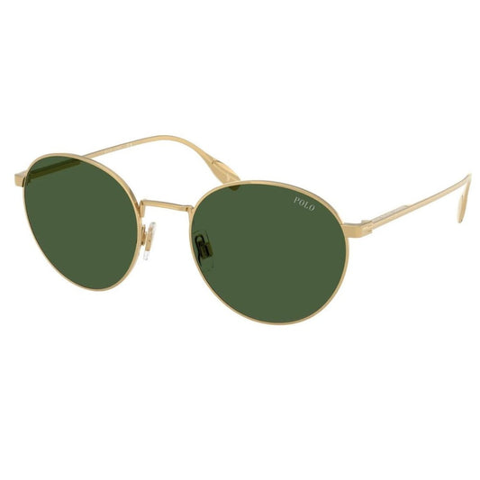 POLO RALPH LAUREN PH3158 94117153 óculos de sol redondo dourado vista lateral