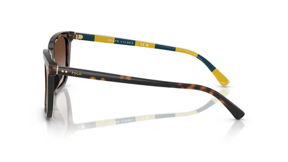POLO RALPH LAUREN PH4224U 50031355 óculos de sol quadrado Havana escuro vista inclinada