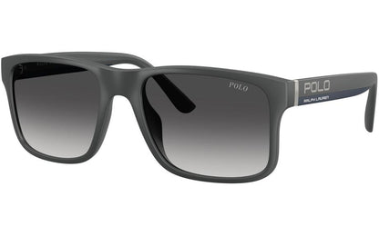 POLO RALPH LAUREN PH4195U 55898G57 vista inclinada armação cinza-escuro fosca