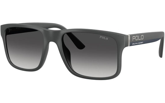 POLO RALPH LAUREN PH4195U 55898G57 vista inclinada armação cinza-escuro fosca