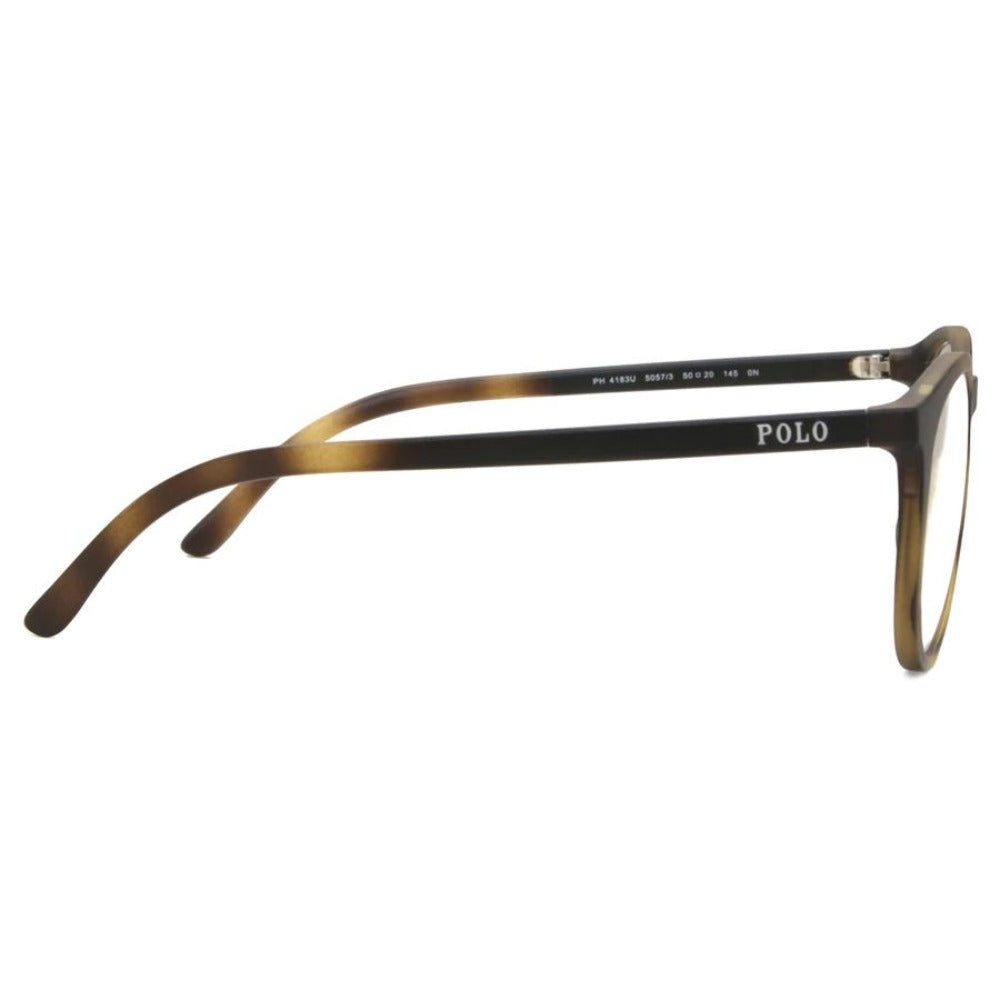 Vista lateral do óculos de grau POLO RALPH LAUREN PH4183U 5057-3 50 Havana com clip-on solar