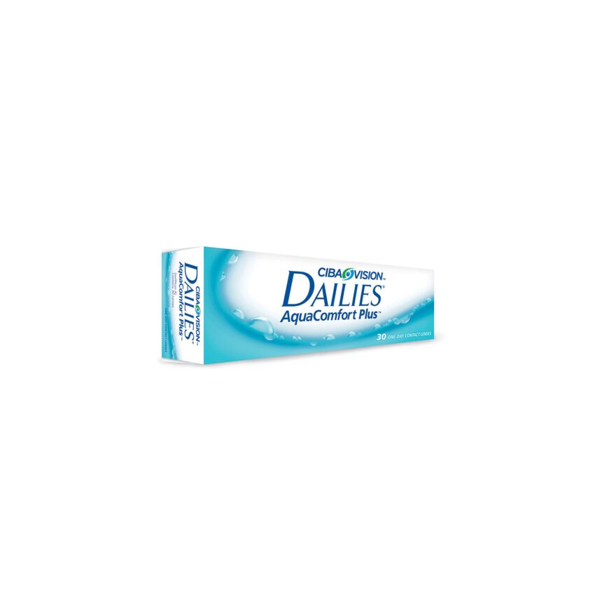 DAILIES AquaComfort Plus — embalagem com 30 lentes de descarte diário