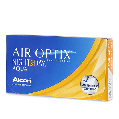 AIR OPTIX NIGHT & DAY AQUA — embalagem com 6 lentes